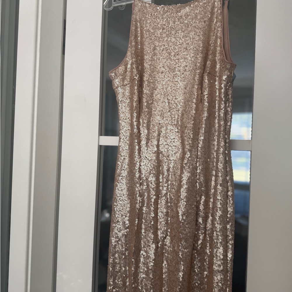 Lulus Slink and Wink Matte Rose Gold Sequin Maxi Dress- small - Picture 9 of 16
